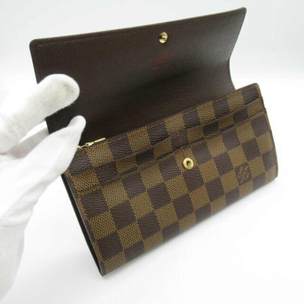 Louis Vuitton Sarah Portefeuille Wallet Bifold Canvas Damier Leather Brown - Picture 6 of 10